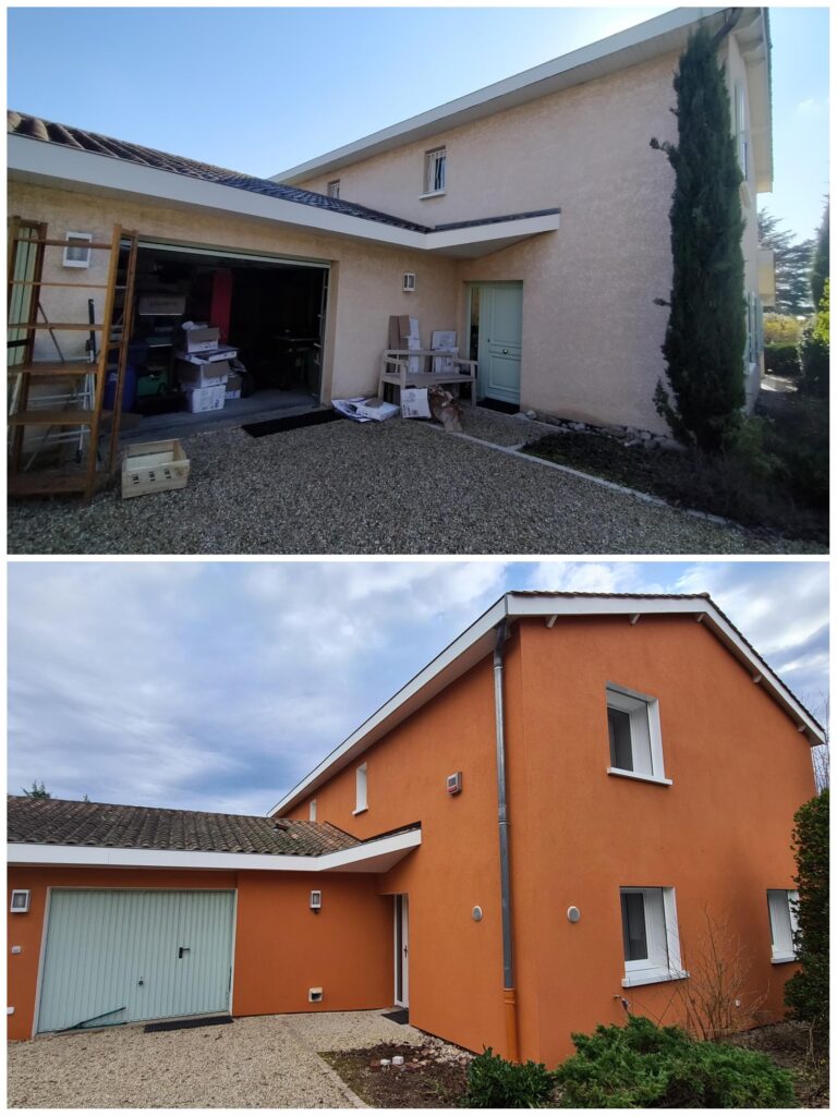 Avant / Après façades compris isolation par l'extérieur et changement des menuiseries / volets