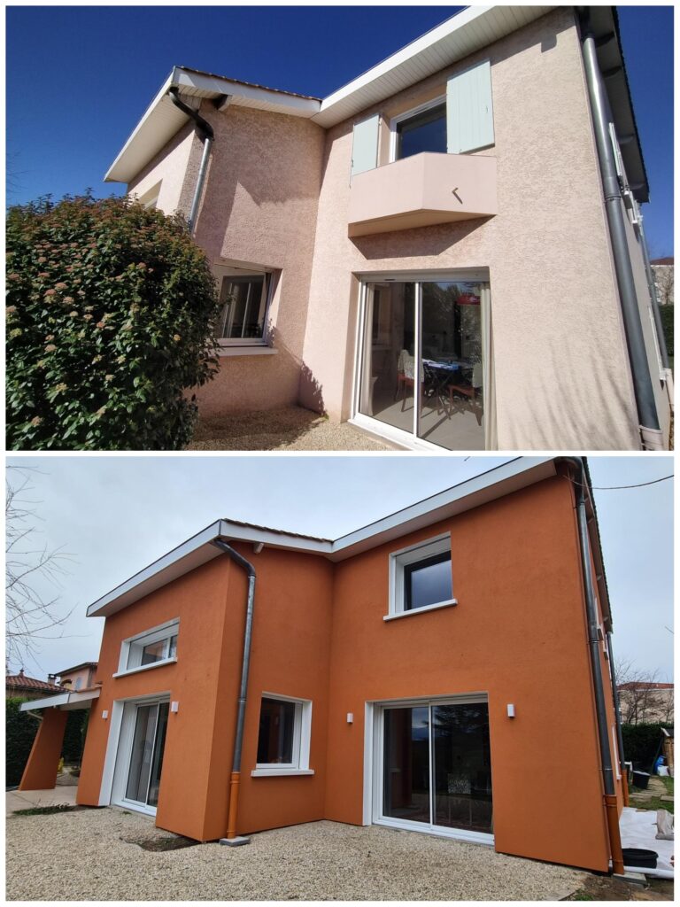 Avant / Après façades compris isolation par l'extérieur et changement des menuiseries / volets
