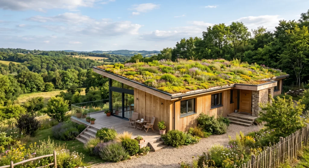 Toit végétalisé sur maison neuve